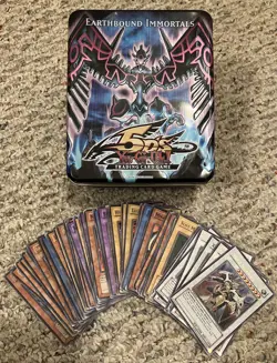 Lot of 52 Yu-Gi-Oh! Cards with Earthbound Immortals 5D’s Tin Box - Image 1