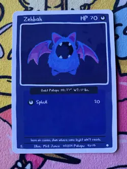 Pokepu - Zehbat (Zubat) - Derpy Pokemon Parody / Fan Art Card - Image 1