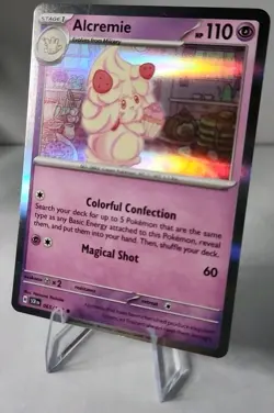 Pokemon Alcremie TCG Stellar Crown Holo Rare Card 065/142 Near Mint - Image 1