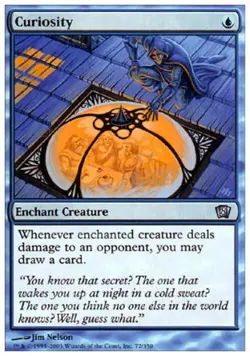 Curiosity -Foil Medium Play MTG 8th Edition - Image 1