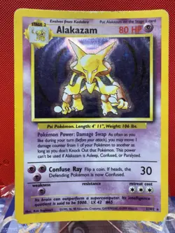 Alakazam 1/102 Holo Rare Unlimited Edition Base Set Pokemon Card 1999 WOTC #453 - Image 1