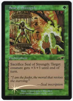 Seal of Strength 2000 Nemesis FOIL Green Common Enchantment MTG NM AZ4 - Image 1