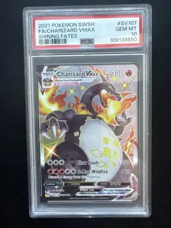 2021 Pokemon SWSH FA/Charizard VMAX Shining Fates #SV107 GEM MINT 10 PSA 10 - Image 1
