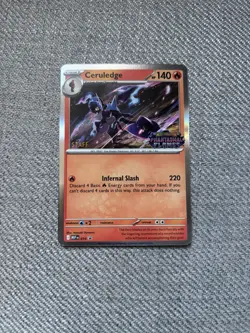 Pokemon TCG Phantasmal Flames Ceruledge Holo Prerelease Promo Staff Stamped - Image 1