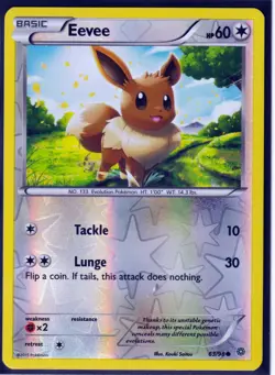 2015 POKEMON EEVEE 63/98 - REVERSE HOLO- XY ANCIENT ORIGINS NM/M - Image 1