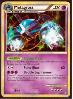 2010 METAGROSS 4/95 HeartGold SoulSilver UNLEASHED POKEMON -RARE -HOLO-NM (M2) - Image 1