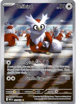 Delibird Holo Illustration Rare ME01: Mega Evolution 152/132 NM Pokemon NM - Image 1