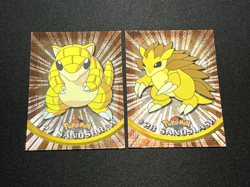 Topps Pokemon Series 1 HOLO FOIL Embossed Rays Sandshrew 27 Sandslash 28 - Image 1