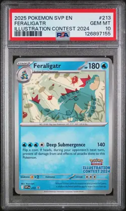 2025 POKEMON SVP EN-SV BLACK STAR PROMO #213 FERALIGATR PSA 10 - Image 1