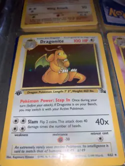 Pokemon TCG Dragonite Fossil 4 Holo 1st Edition Holo Rare - Image 3