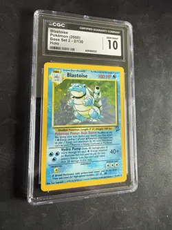 BASE SET 2 #2 BLASTOISE SWIRL CGC 10 PSA 2000 POKEMON - Image 1