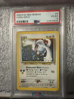 2000 P.M. Neo Genesis Lugia-Holo VG-EX Pokemon Card PSA 4 - Image 1