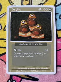Pokepu - Degtru (Dugtrio) - Derpy Pokemon Parody / Fan Art Card - Image 1
