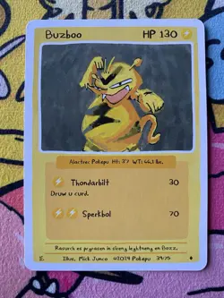 Pokepu - Buzboo (Electabuzz) - Derpy Pokemon Parody / Fan Art Card - Image 1
