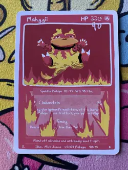 Pokepu - Mahggii (Magmar) - Derpy Pokemon Parody / Fan Art Card - Image 1
