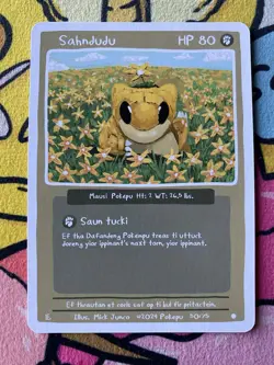Pokepu - Sahndudu (Sandshrew) - Derpy Pokemon Parody / Fan Art Card - Image 1