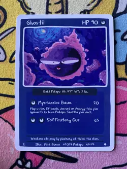 Pokepu - Ghostii (Gastly) - Derpy Pokemon Parody / Fan Art Card - Image 1
