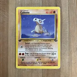 Cubone 1st Edition 50/64 Jungle Common Pokemon Vintage Card WOTC MP/HP 1999 - Image 1