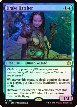 Drake Hatcher 35 Foil NM MTG Foundations Magic - Image 1