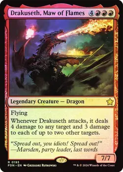 Drakuseth, Maw of Flames 193 Foil NM MTG Foundations Magic - Image 1