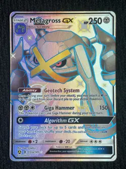 2019 Pokemon TCG Hidden Fates Metagross GX 157a/145 Shiny Full Art Secret Rare - Image 1