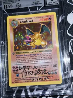 Charizard Holo Pokemon Base Set 1st Edition Shadowless 4/102 BGS 7 Arita Auto 8 - Image 3