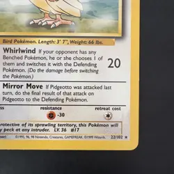 Vintage Pokemon Pidgeotto 22/102 Base Set Non-holo Rare WotC 1999 - Image 5