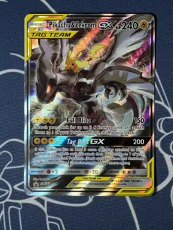 Pokemon Pikachu & Zekrom GX TCG Sun & Moon SM168 Holo Promo NM Near Mint - Image 1