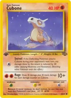 Cubone Jungle Common NM Pokemon 50/64 Unlimited - Image 1
