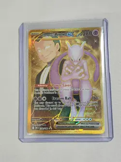 Pokemon TCG - TR's Mewtwo EX 240/182 Hyper Rare, Gold Full Art - Fresh & Mint! - Image 1