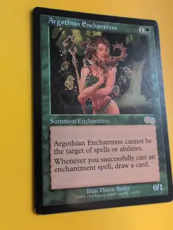 Argothian Enchantress. rare MTG Card. Urza's Saga. Old Vintage - Image 3