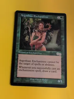 Argothian Enchantress. rare MTG Card. Urza's Saga. Old Vintage - Image 4