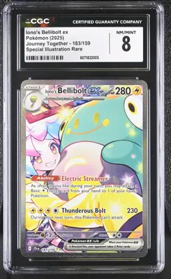 CGC 8 Iono's Bellibolt ex 183/159 Journey Together SIR Pokemon Card psa - Image 1