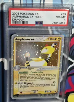 PSA 8 Ampharos ex 89/97 EX Holo Rare EX Dragon Pokemon Card Nintendo EX Era 2003 - Image 3