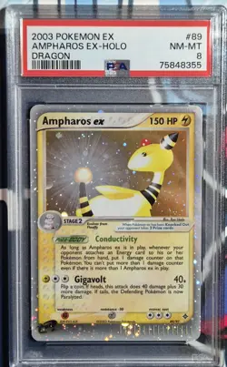 PSA 8 Ampharos ex 89/97 EX Holo Rare EX Dragon Pokemon Card Nintendo EX Era 2003 - Image 4