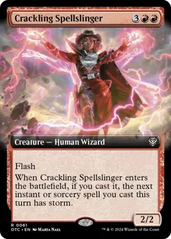 NM Extended Art Crackling Spellsinger, MTG, OTJ, Magic the Gathering, 61 - Image 1