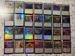 MTG Spider-Man 2025 COMPLETE FOIL COMMON UNCOMMON set & Lands & All Tokens - Image 1