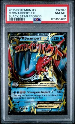 2015 POKEMON XY BLACK STAR PROMOS #XY87 M SWAMPERT EX PSA 8 - Image 1