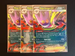3x Mega Gengar Ex Phantasmal Flames 056/094 Pokemon TCG Playset Deck - Image 1