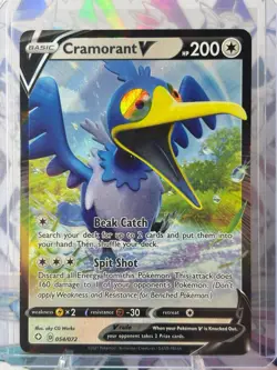 Pokemon TCG Cramorant V 054/072 Shining Fates Holo Ultra Rare NM - Image 1