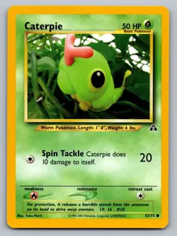 Pokemon TCG Neo Discovery Caterpie 53/75 - Image 1