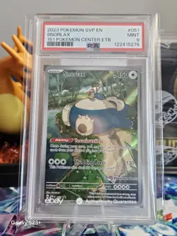2023 POKEMON SVP EN-SV BLACK STAR POKEMON CENTER PROMO #051 SNORLAX 151 PSA 9🔥 - Image 1