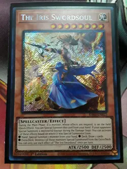 Yugioh The Iris Swordsoul Platinum Secret Rare RA01-EN023 1st NM - Image 1