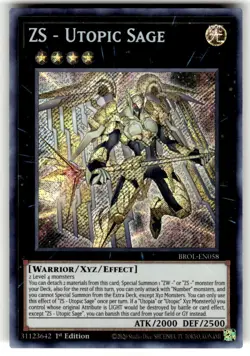 Yugioh ZS - Utopia Sage BROL-EN058 Secret Rare 1st Ed NM - Image 1