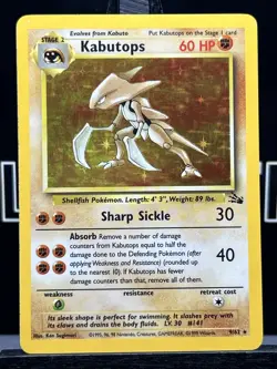 Pokemon TCG Kabutops Holo Rare Card 9/62 Fossil Unlimited 1999 LP - Image 3