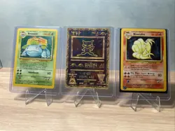 Pokemon Card Bundle Base Set Venusaur, Ninetails, And Ancient Mew Promo - Image 1