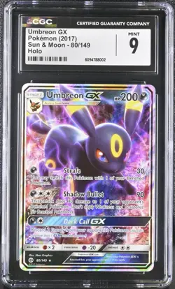 2017 Pokemon Sun & Moon Umbreon GX 80/149 CGC 9 Mint - Image 1