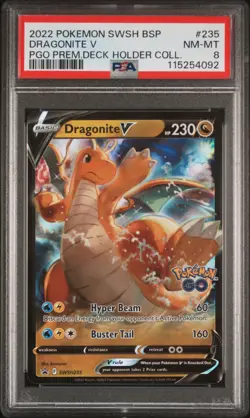 2022 POKEMON SWSH BLACK STAR PROMO #235 DRAGONITE V PSA 8 - Image 1
