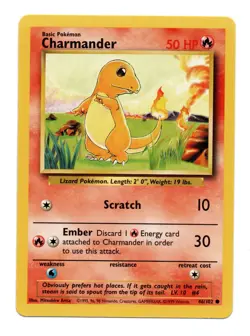 Pokemon Charmander 46/102 Base Set Unlimited NM - Image 1