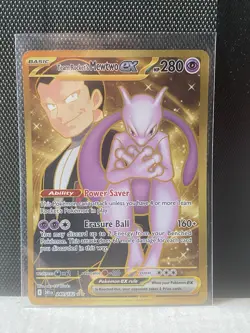 Destined Rivals Team Rockets Mewtwo Ex Gold Secret Rare Card. - Image 1